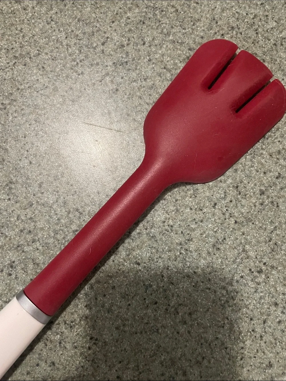 Chef'sPlaner Red Silicone Spoon Spatula with White Handle